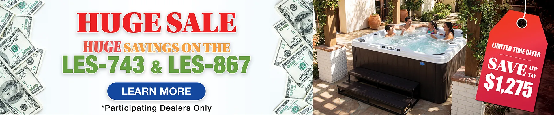 Calspas hot tub being used in a family setting - Myrtle Beach